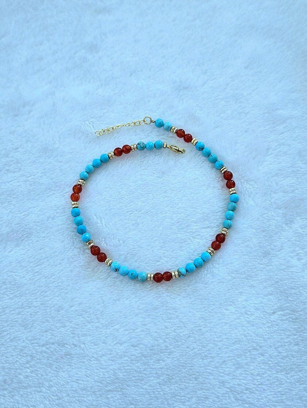 Shivam Magnesite and Onyx Bead Anklet